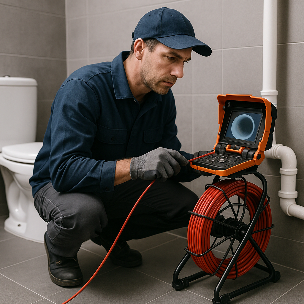 Technicien GBL Détection avec caméra endoscopique